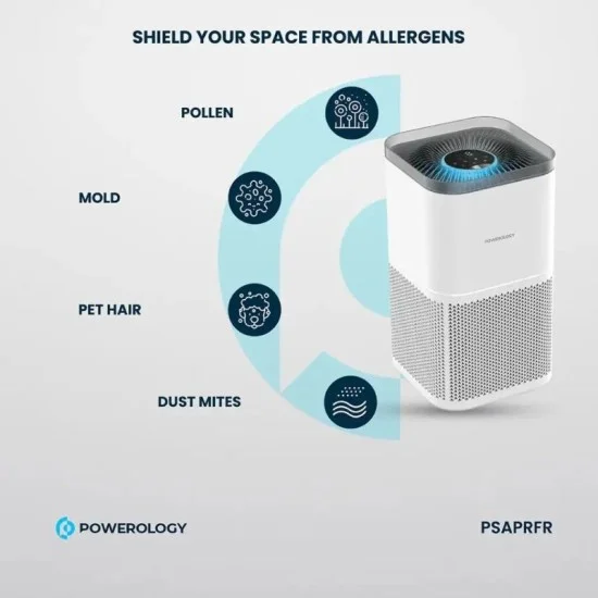 Air Purifier Smart Eliminate Odor & Smoke Powerology - White